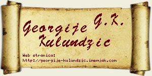 Georgije Kulundžić vizit kartica